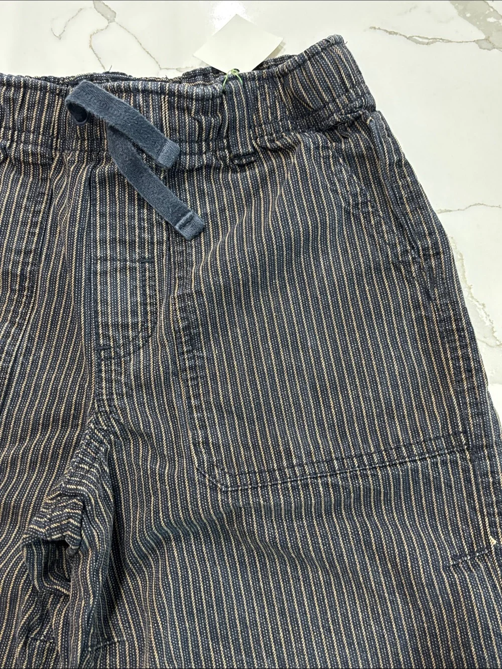 Gymboree Boys Black Tan Pinstripe 100% Cotton Bermuda Casual Shorts Size 8